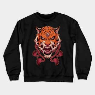 Tora mask tattoo art Crewneck Sweatshirt